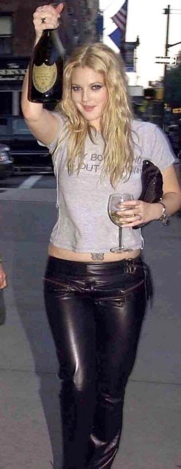 drew barrymore leather pants|drew barrymore in boots.